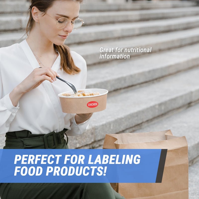 OfficeSmartLabels Chicken Stickers - 1.75 x 1 Inch Chicken Meat Food Labels in Bright Red for Restaurant Deli Food Truck Meat Markets Supermarket Grocery Store Meal Menu Choice Package Stickers - 300 Labels/Roll - Image 4